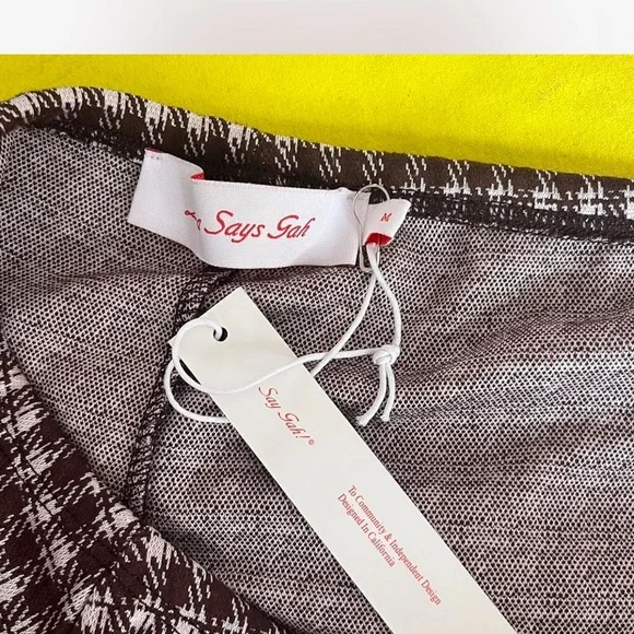 Lisa Says Gah Cocoa Plaid Mini Skort - Picture 2 of 2